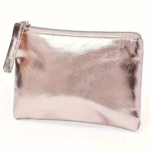 Pink Metallic 4.5" x 3" inch Zippered Coin Purse Mini Holder Coin Card Cash ID